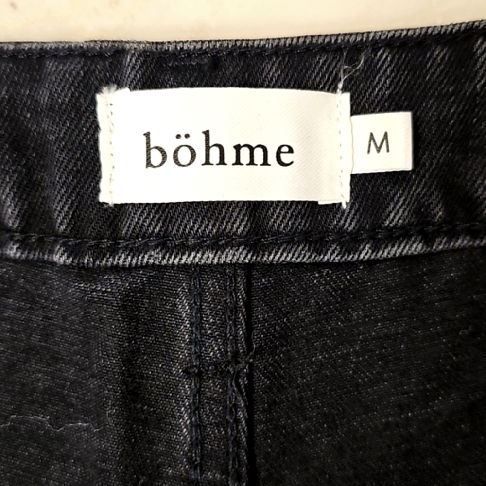 bohme Womens Black 5-pocket High-rise Cotton Denim Jean Shorts M - Picture 3 of 5